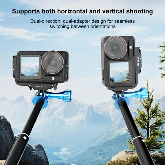 For DJI Osmo Action 5 Pro / 4 PULUZ Vertical Horizontal Shooting Quick Release Metal Magnetic L Bracket (Black)