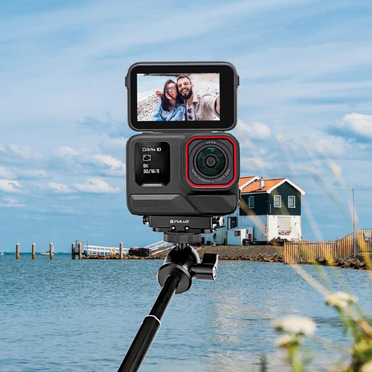 For Insta360 X5 / Ace Pro / Pro 2 PULUZ Aviation Aluminum Quick Release Base Adapter Bracket (Black)