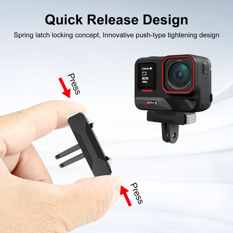 For Insta360 X5 / Ace Pro / Ace Pro 2 PULUZ Magnetic Quick Release Base Mount (Black) - free shipping - PMC TechLife - Order now!