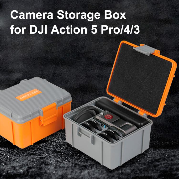 For DJI Osmo Action 5 Pro / 4 / 3 PULUZ Water-resistant Hard Carrying Suitcase Outdoor Protective Storage Box (Grey)