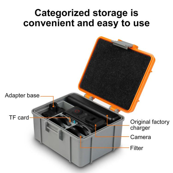 For DJI Osmo Action 5 Pro / 4 / 3 PULUZ Water-resistant Hard Carrying Suitcase Outdoor Protective Storage Box (Grey)