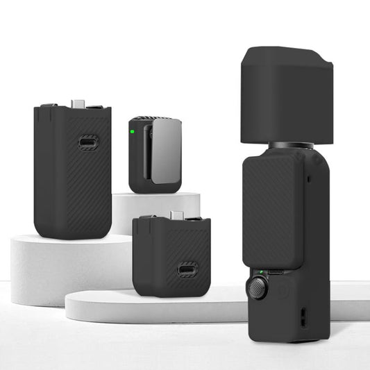 For DJI OSMO Pocket 3 PULUZ 6 in 1 Body Lens Handle Screen Mic Silicone TPU Cover (Black) - free shipping - PMC Jewellery - Order now!