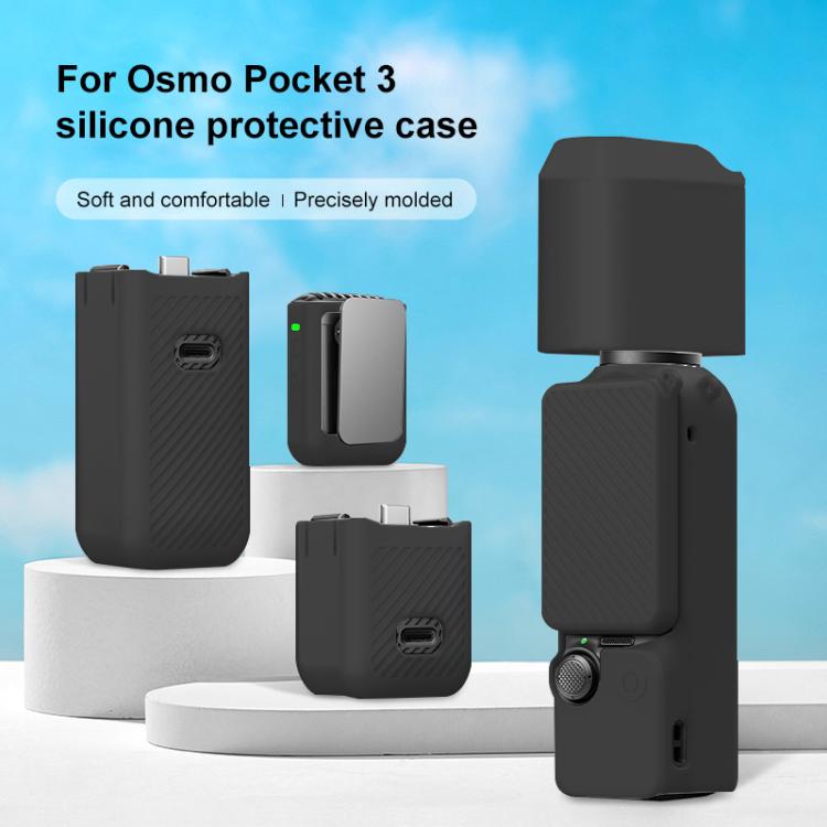 For DJI OSMO Pocket 3 PULUZ 6 in 1 Body Lens Handle Screen Mic Silicone TPU Cover (Black) - free shipping - PMC Jewellery - Order now!