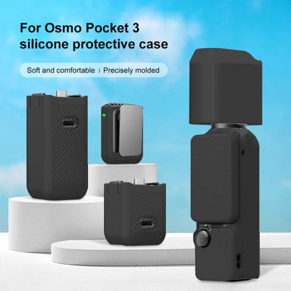 For DJI OSMO Pocket 3 PULUZ 6 in 1 Body Lens Handle Screen Mic Silicone TPU Cover (Black) - free shipping - PMC Jewellery - Order now!