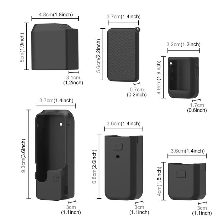 For DJI OSMO Pocket 3 PULUZ 6 in 1 Body Lens Handle Screen Mic Silicone TPU Cover (Black) - free shipping - PMC TechLife - Order now!