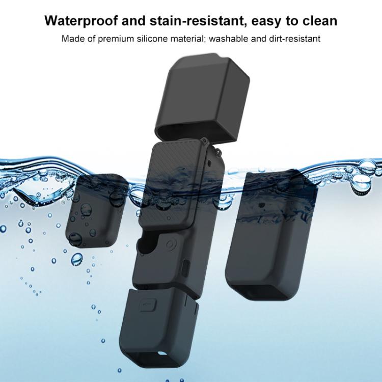 For DJI OSMO Pocket 3 PULUZ 6 in 1 Body Lens Handle Screen Mic Silicone TPU Cover (Black) - free shipping - PMC Jewellery - Order now!