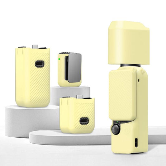 For DJI OSMO Pocket 3 PULUZ 6 in 1 Body Lens Handle Screen Mic Silicone TPU Cover (Yellow) - free shipping - PMC Jewellery - Order now!