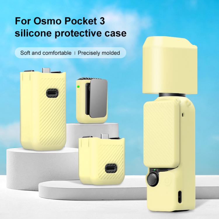 For DJI OSMO Pocket 3 PULUZ 6 in 1 Body Lens Handle Screen Mic Silicone TPU Cover (Yellow) - free shipping - PMC Jewellery - Order now!