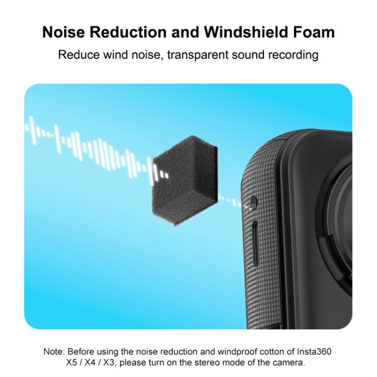 For Insta360 X5 / X4 / X3 PULUZ 6pcs Noise Reduction Windshield Foam Gasket (Black) - free shipping - PMC TechLife - Order now!