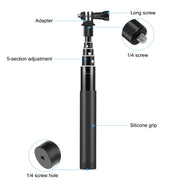 PULUZ 70cm Metal Selfie Stick Monopod with Invisible Adapter Base & Screw for Insta360 One RS / X2 / X3 / DJI Osmo 360