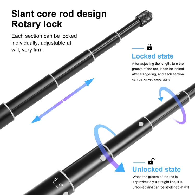 PULUZ 70cm Metal Selfie Stick Monopod with Invisible Adapter Base & Screw for Insta360 One RS / X2 / X3 / DJI Osmo 360 - free shipping - PMC Jewellery - Order now!