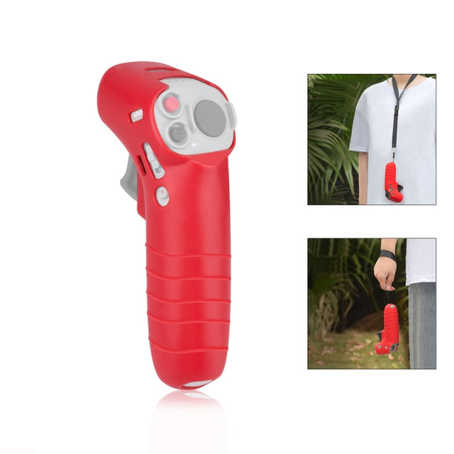 For DJI RC Motion 2 / DJI Avata / FPV Rocker PULUZ Silicone Protective Case with Neck Strap(Red)