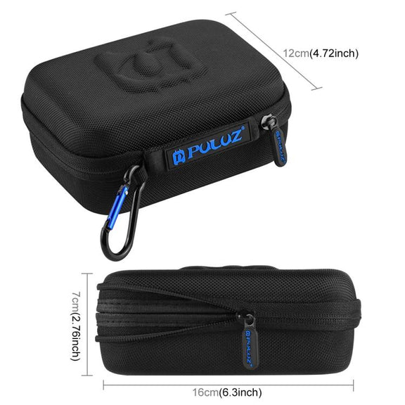 PULUZ Water-resistant Carrying and Travel Case for GoPro, DJI Osmo Action and other Sport Cameras Accessories, Small Size: 16cm x 12cm x 7cm(Black)