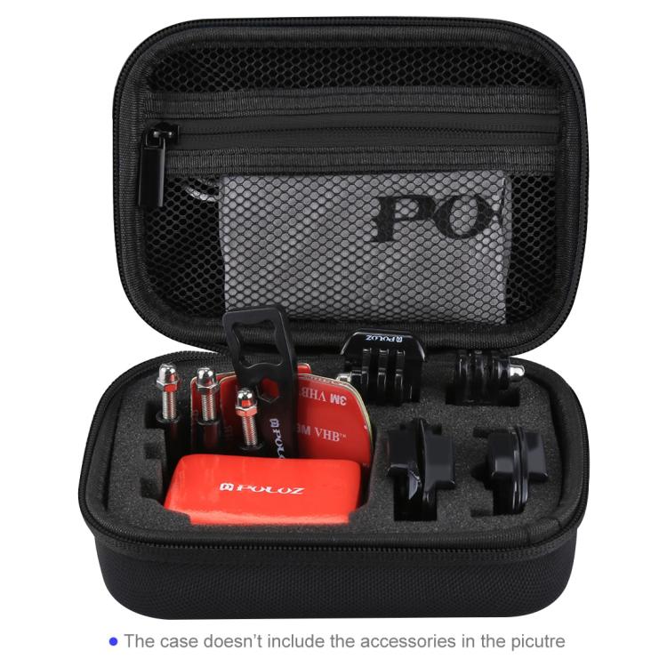 PULUZ Water-resistant Carrying and Travel Case for GoPro, DJI Osmo Action and other Sport Cameras Accessories, Small Size: 16cm x 12cm x 7cm(Black)