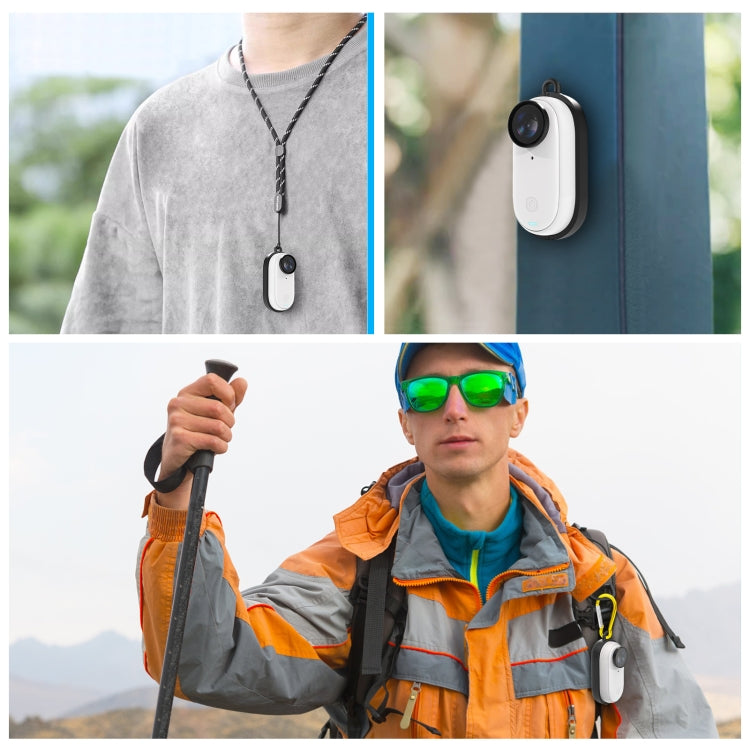 For Insta360 GO 3 PULUZ Body Magnetic Plastic Protective Frame Cage with Carabiner (Black) - Mount & Holder by PULUZ | Online Shopping South Africa | PMC TechLife