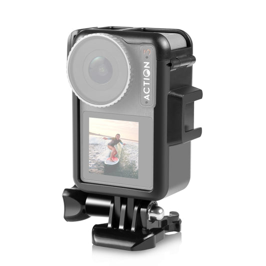 For DJI Osmo Action Pro 5 / 4 / 3 PULUZ Vertical Plastic Protective Frame Cage with Cold Shoes (Black) - free shipping - PMC Jewellery - Order now!