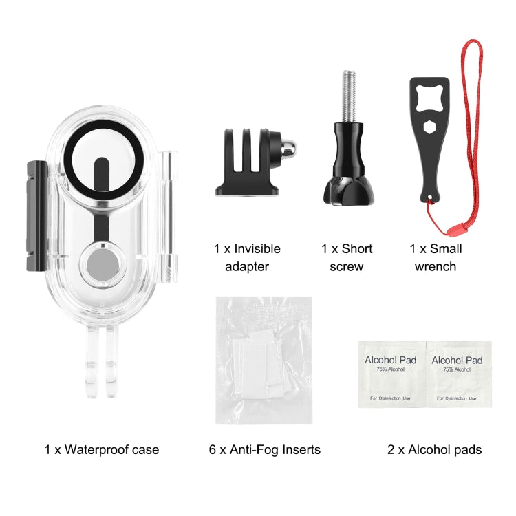 For Insta360 GO 3 / GO 3S PULUZ 40m Underwater Waterproof Housing Case with Base Adapter & Screw (Transparent) - Case & Bags by PULUZ | Online Shopping South Africa | PMC TechLife | Buy Now Pay Later Mobicred