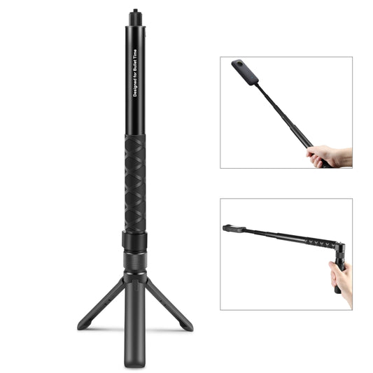 For Insta360 X3 / X4 PULUZ Rotary Handle Desktop Tripod Stand 110cm Selfie Stick Monopod (Black) - free shipping - PMC Jewellery - Order now!