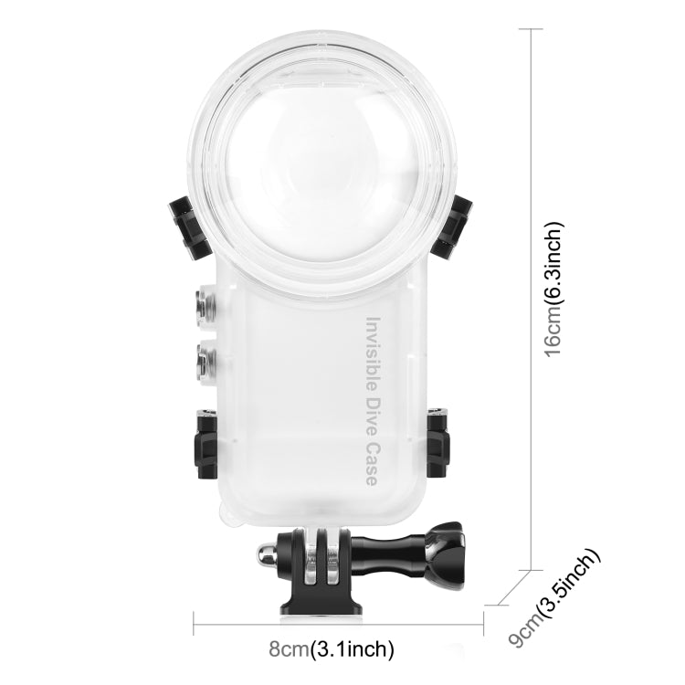 For Insta360 X3 PULUZ Invisible Dive Case 50m Waterproof Sealed Case (Transparent) - free shipping - PMC Jewellery - Order now!