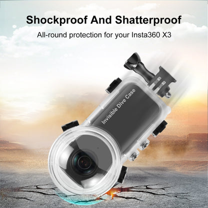 For Insta360 X3 PULUZ Invisible Dive Case 50m Waterproof Sealed Case (Transparent) - free shipping - PMC Jewellery - Order now!