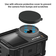 For DJI Osmo Action 5 Pro / 4 / 3 PULUZ All-inclusive Aluminum Alloy Cage Expansion Adapter Frame with Lens Cover (Black)