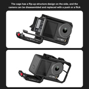 For DJI Osmo Action 5 Pro / 4 / 3 PULUZ All-inclusive Aluminum Alloy Cage Expansion Adapter Frame with Lens Cover (Black)