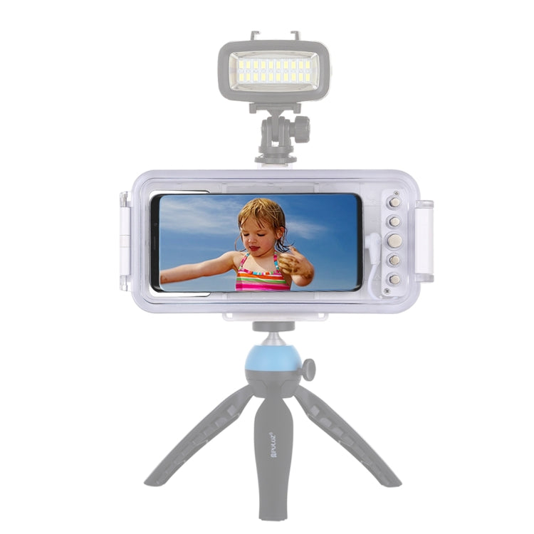 PULUZ 45m/147ft Waterproof Diving Case Photo Video Taking Underwater Housing Cover for iPhone 16 / 16 Pro / 15 / 15 Pro, Galaxy, Huawei, Xiaomi, Google Android OTG Smartphones with Type-C Port(White) - free shipping - PMC Jewellery - Order now!