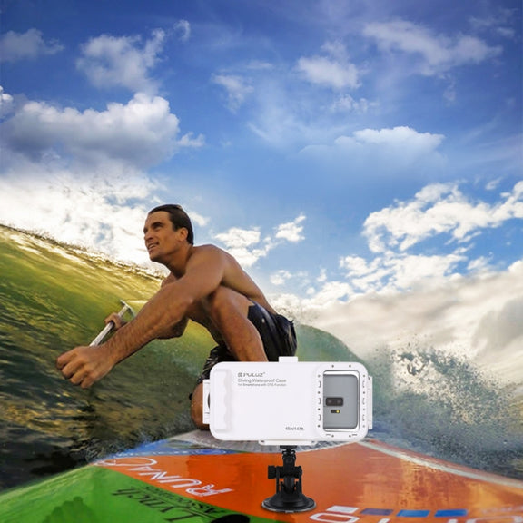 PULUZ 45m/147ft Water-resistant Diving Case Photo Video Taking Underwater Housing Cover for iPhone 16 / 16 Pro / 15 / 15 Pro, Galaxy, Huawei, Xiaomi, Google Android OTG Smartphones with Type-C Port(White) - free shipping - PMC TechLife - Order now!