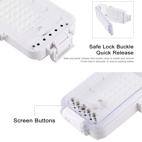 PULUZ 45m/147ft Water-resistant Diving Case Photo Video Taking Underwater Housing Cover for iPhone 16 / 16 Pro / 15 / 15 Pro, Galaxy, Huawei, Xiaomi, Google Android OTG Smartphones with Type-C Port(White) - free shipping - PMC TechLife - Order now!
