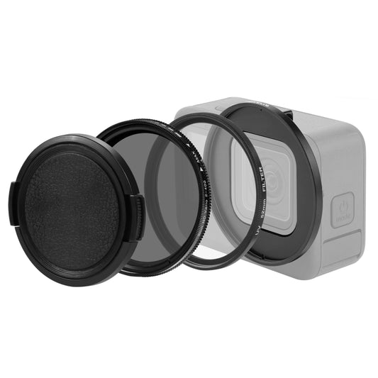 For GoPro HERO12 Black /11 Black /11 Black Mini /10 Black /9 Black PULUZ 52mm UV ND2-400 Filter with Adapter Ring(Black) - free shipping - PMC Jewellery - Order now!