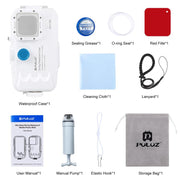 PULUZ 40m/130ft Water-resistant Diving Case for iPhone 16 / 15 / 15 Pro / 14 / 14 Pro / 13 / 13 Pro / 12 / 12 Pro, with One-way Valve Photo Video Taking Underwater Housing Cover(White)