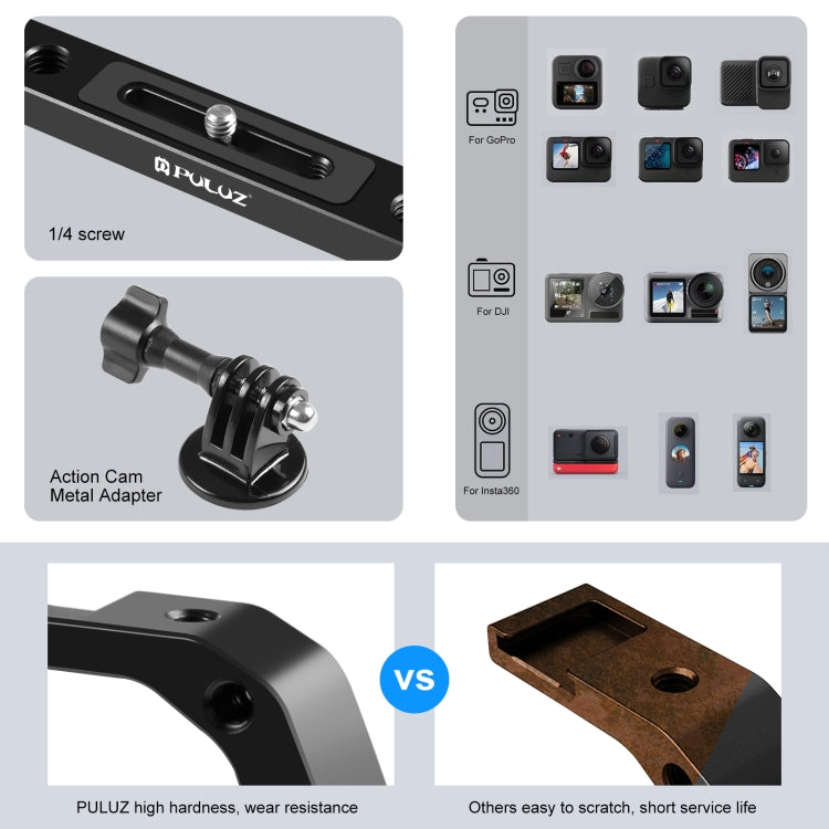 PULUZ Dual Silicone Handles Aluminium Alloy Underwater Diving Rig for GoPro, DJI OSMO Action, Insta360 and Other Action Cameras (Blue) - free shipping - PMC Jewellery - Order now!