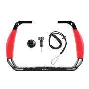 PULUZ Dual Silicone Handles Aluminium Alloy Underwater Diving Rig for GoPro, DJI OSMO Action, Insta360 and Other Action Cameras (Red)