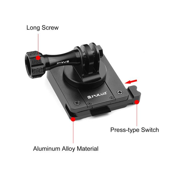 PULUZ Aluminum Quick Release Bracket NVG Helmet Mount for GoPro and Other Action Cameras (Black)
