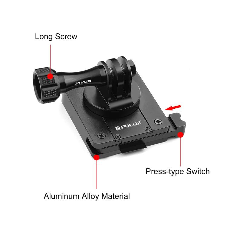 PULUZ Aluminum Quick Release Bracket NVG Helmet Mount for GoPro and Other Action Cameras (Black)