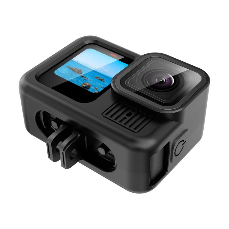 For GoPro HERO13 Black PULUZ Silicone Protective Case Cover with Wrist Strap & Lens Cover (Black) - free shipping - PMC Jewellery - Order now!