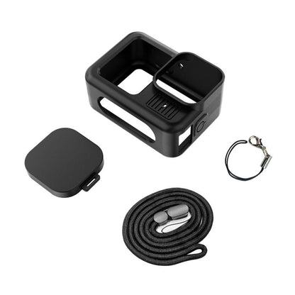 For GoPro HERO13 Black PULUZ Silicone Protective Case Cover with Wrist Strap & Lens Cover (Black) - free shipping - PMC Jewellery - Order now!