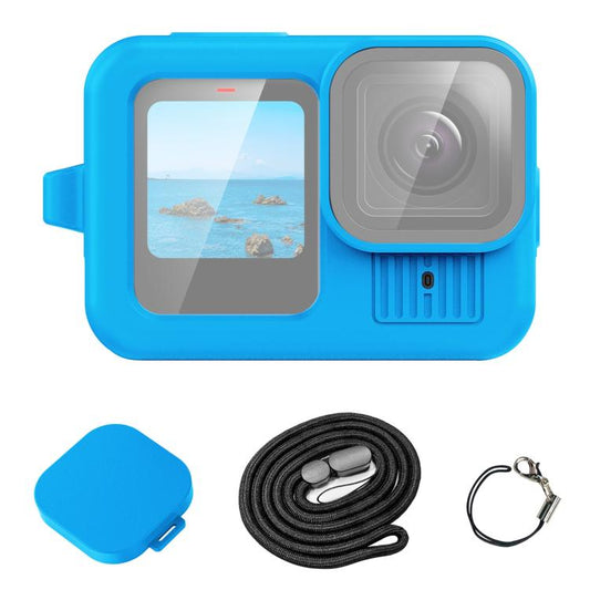 For GoPro HERO13 Black PULUZ Silicone Protective Case Cover with Wrist Strap & Lens Cover (Blue) - free shipping - PMC Jewellery - Order now!