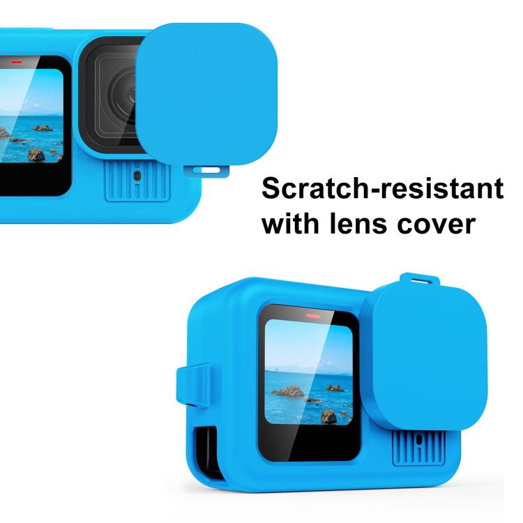 For GoPro HERO13 Black PULUZ Silicone Protective Case Cover with Wrist Strap & Lens Cover (Blue) - free shipping - PMC Jewellery - Order now!