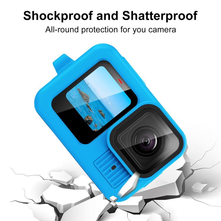 For GoPro HERO13 Black PULUZ Silicone Protective Case Cover with Wrist Strap & Lens Cover (Blue) - free shipping - PMC Jewellery - Order now!