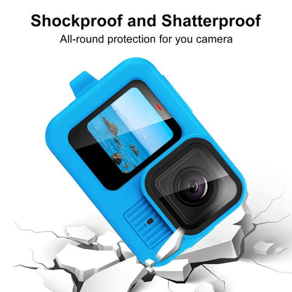 For GoPro HERO13 Black PULUZ Silicone Protective Case Cover with Wrist Strap & Lens Cover (Blue) - free shipping - PMC Jewellery - Order now!
