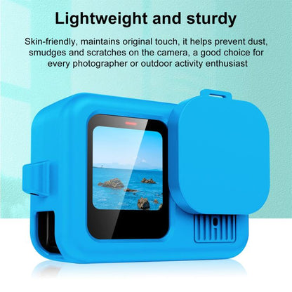 For GoPro HERO13 Black PULUZ Silicone Protective Case Cover with Wrist Strap & Lens Cover (Blue) - free shipping - PMC Jewellery - Order now!