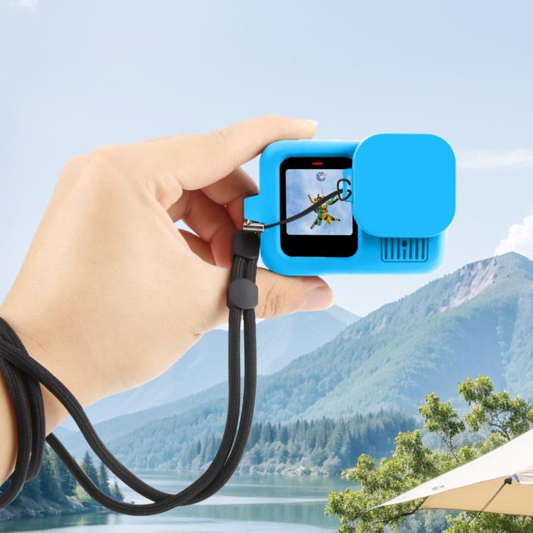 For GoPro HERO13 Black PULUZ Silicone Protective Case Cover with Wrist Strap & Lens Cover (Blue) - free shipping - PMC Jewellery - Order now!