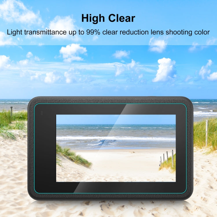 For DJI Osmo Action 4 PULUZ 3-in-1 Lens Front and Back Screen Tempered Glass Explosion-proof Film (Transparent)