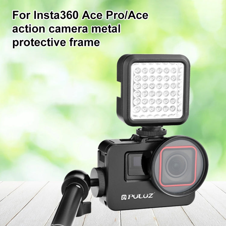 For Insta360 Ace Pro / Ace PULUZ Metal Cage Adapter Frame with 52mm UV Filter & Adapter Ring (Black) - free shipping - PMC TechLife - Order now!