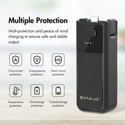 For DJI Osmo Pocket 3 PULUZ High-Capacity 2800mAh Battery Grip (Black)