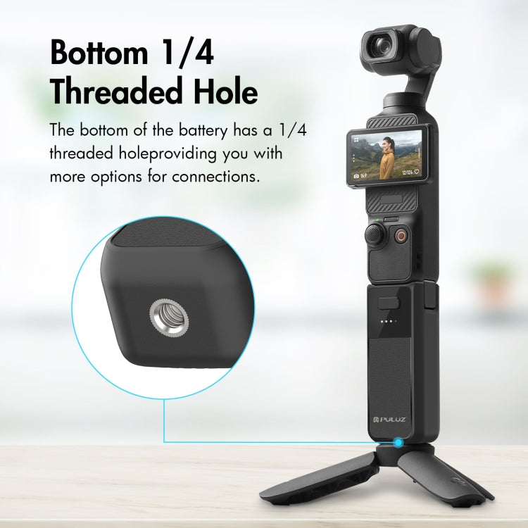 For DJI Osmo Pocket 3 PULUZ High-Capacity 2800mAh Battery Grip (Black)