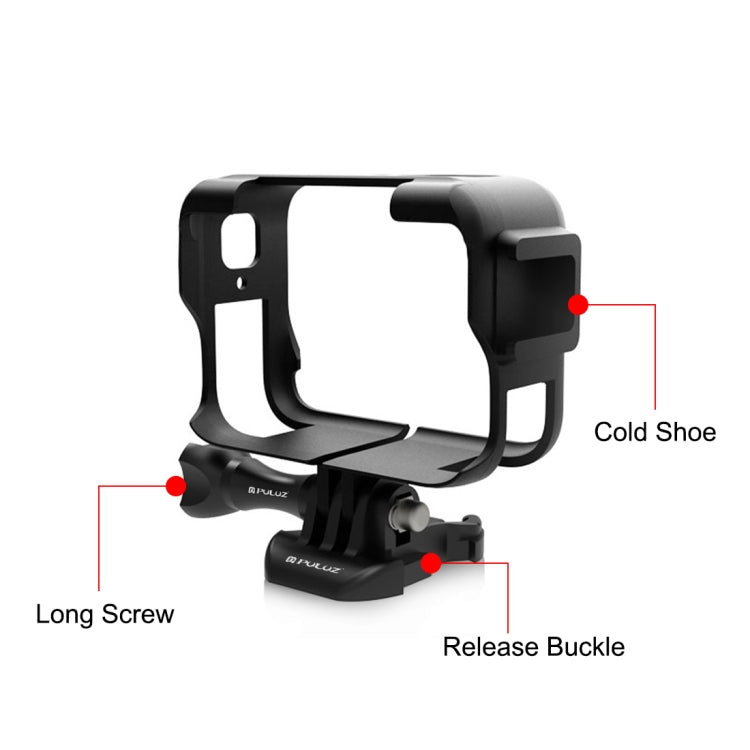 For Insta360 Ace Pro PULUZ Plastic Cage Expansion Adapter Frame with Cold Shoe Base (Black) - free shipping - PMC TechLife - Order now!