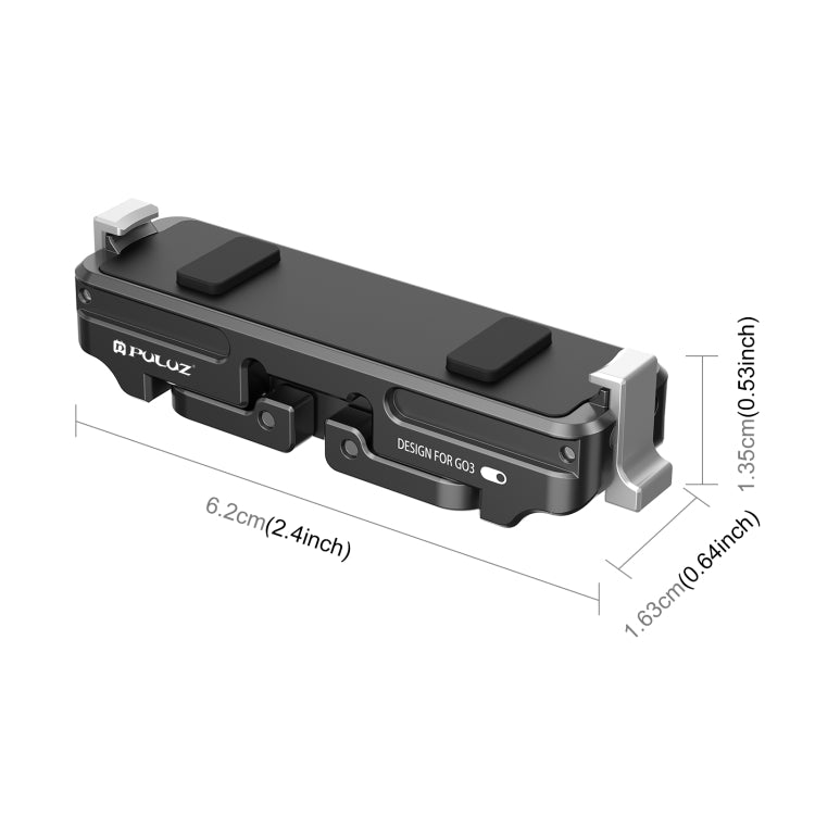 For Insta360 GO3 / GO 3S PULUZ Magnetic Aluminum Alloy Quick Release Base Mount (Black)