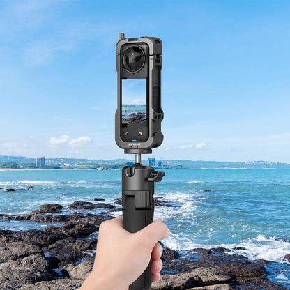 For Insta360 X4 PULUZ Metal Protective Cage Rig Housing Frame with Lens Cover (Black) - free shipping - PMC Jewellery - Order now!